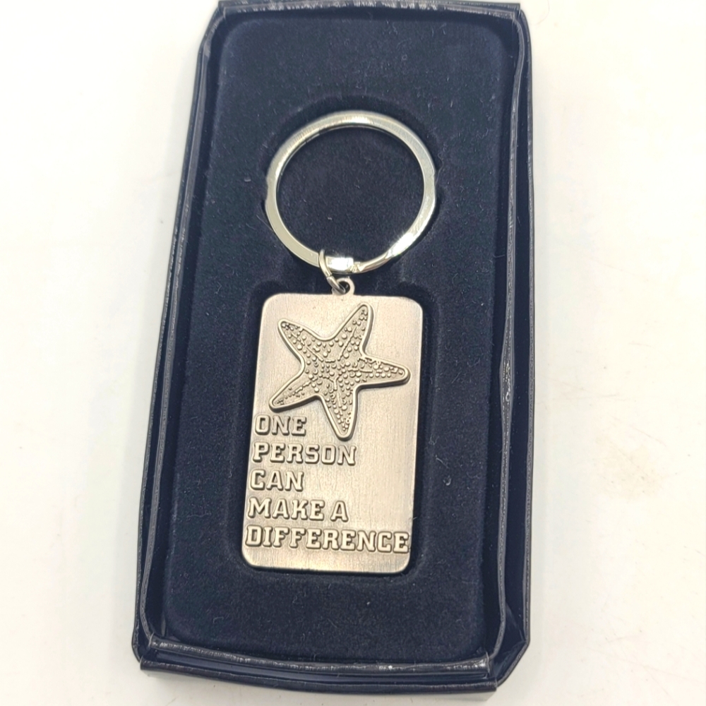 One Person Can Make a Difference Starfish Keychain Gift Boxed New